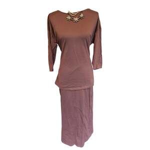 Peruvian Connection tunic maxi skirt set large minimalist  homestead modest pima